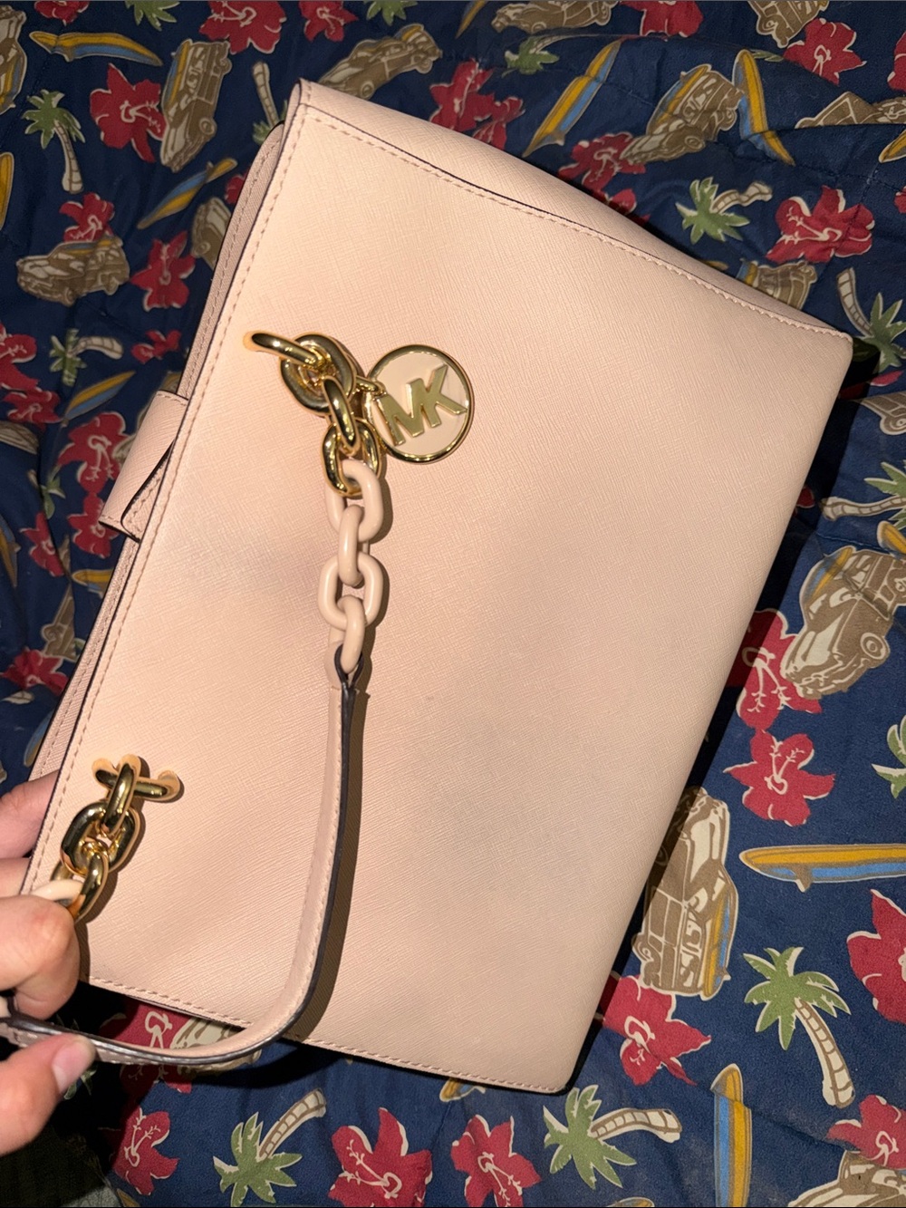 Michael Kors Blush Pink Tote with Gold Chain Detail